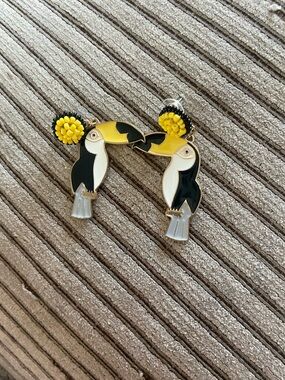 Yellow & Black Toucan Bird Earrings - Fashion Pet-Themed Jewelry🦜